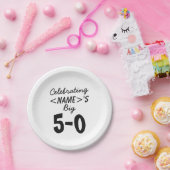 Personalisiert feiern wir den 5-0 50. Geburtstag Pappteller (Party)