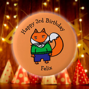 Personalisiert Felix der Fox Happy Birthday Button