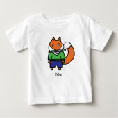 Personalisiert Felix der Fuchs Baby T-shirt (Vorderseite)