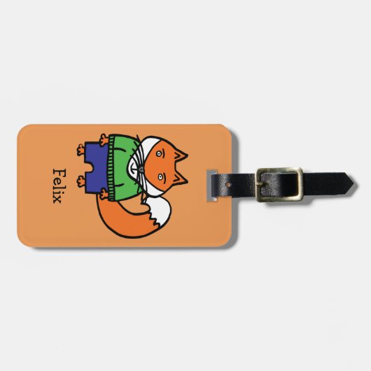 Personalisiert Felix der Fuchs Gepäckanhänger (Vorderseite horizontal)