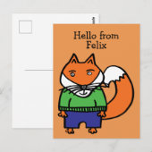 Personalisiert Felix der Fuchs Postkarte (Vorne/Hinten)