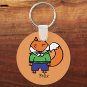 Personalisiert Felix der Fuchs Schlüsselanhänger (Vorderseite)