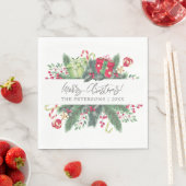 Personalisiert festliche Weihnachtsdekoration Serviette (Beispiel)