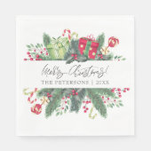 Personalisiert festliche Weihnachtsdekoration Serviette (Vorderseite)