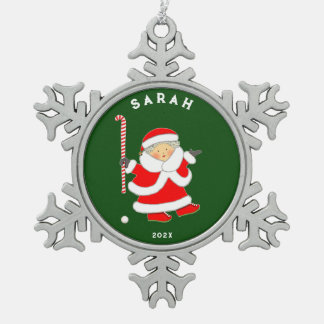 Personalisiert Field Hockey Collectible Schneeflocken Zinn-Ornament