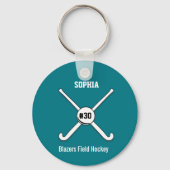Personalisiert Field Hockey Team Name Jersey Numme Schlüsselanhänger (Vorderseite)