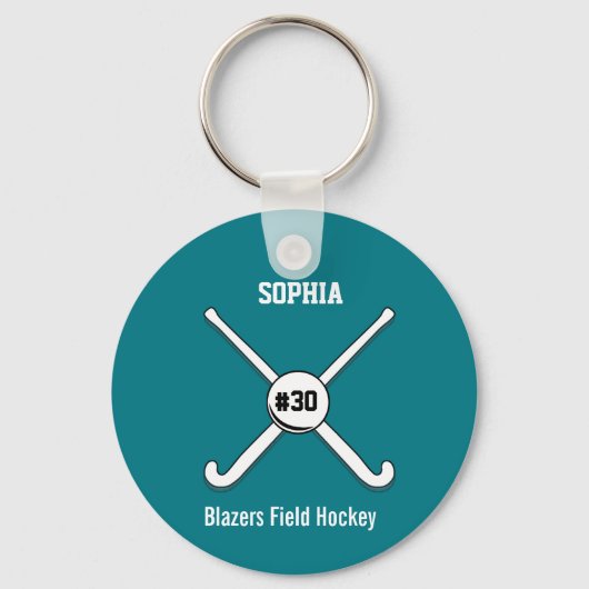 Personalisiert Field Hockey Team Name Jersey Numme Schlüsselanhänger (Vorderseite)