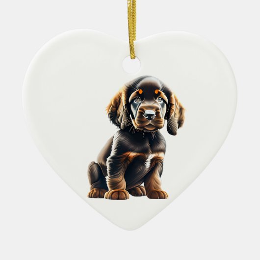 Personalisiert Field Spaniel Puppy Keramik Ornament (Vorne)
