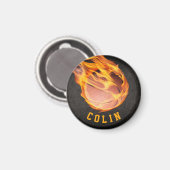 Personalisiert Fiery Basketball Magnet (Vorderseite/Rückseite)