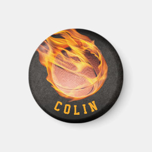 Personalisiert Fiery Basketball Magnet