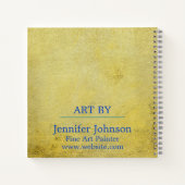 Personalisiert Fine Art Artist Gold Sketchbook Notizblock (Rückseite)