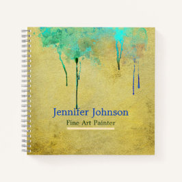 Personalisiert Fine Art Artist Gold Sketchbook Notizblock