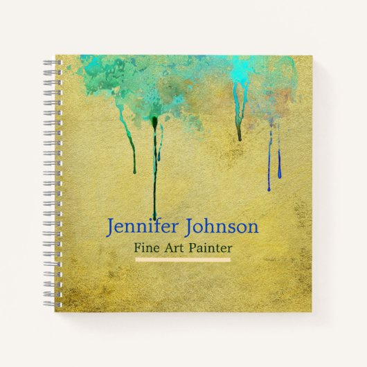 Personalisiert Fine Art Artist Gold Sketchbook Notizblock (Vorderseite)