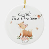 Personalisiert First, Baby's First Christmas Keramik Ornament (Vorne)