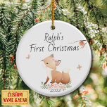 Personalisiert First, Baby's First Christmas Keramik Ornament<br><div class="desc">Bitte beachten Sie,  Auflösung und Farbe können von Bildschirm zu Bildschirm und Drucker zu Drucker variieren. Alles Gute zum Erstellen! Ich Liebe,  Bilder Ihrer Fertigprodukte zu sehen,  teilen Sie mir bitte mit. Vergessen Sie nicht,  Feedback verlassen,  es ist sehr hilfreich!</div>