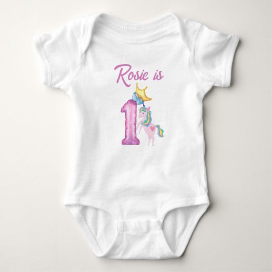 Personalisiert First Birthday Baby T - Shirt (Vorderseite)