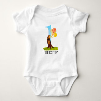 Personalisiert First Birthday Otter Boy Baby Strampler