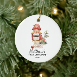 Personalisiert First Christmas Baby Boy Nutcracker Keramik Ornament