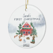 Personalisiert First Christmas Baby Keramik Orname Keramik Ornament (Links)