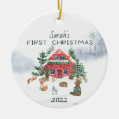 Personalisiert First Christmas Baby Keramik Orname Ornament (Vorne)