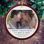 Personalisiert First Christmas Mrs. & Mrs. Foto Keramik Ornament