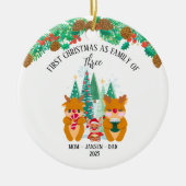 Personalisiert First Christmas Rentier Keramik Ornament (Vorne)