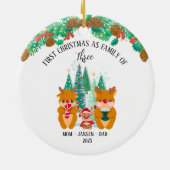 Personalisiert First Christmas Rentier Keramik Ornament (Hinten)