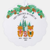 Personalisiert First Christmas Rentier Ornament Karte (Rückseite)