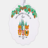 Personalisiert First Christmas Rentier Ornament Karte (Links)