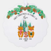 Personalisiert First Christmas Rentier Ornament Karte (Vorderseite)