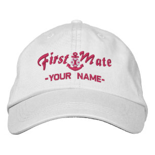 Personalisiert First Mate Lifesaver Anchor Fuchsia Bestickte Baseballkappe