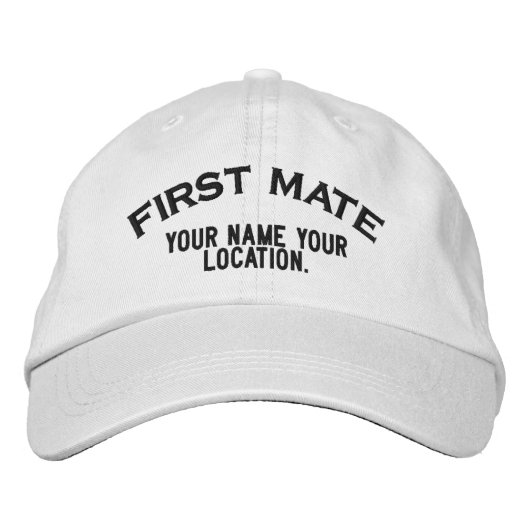 Personalisiert First Mate Nautical Style Hat Bestickte Kappe (Vorderseite)