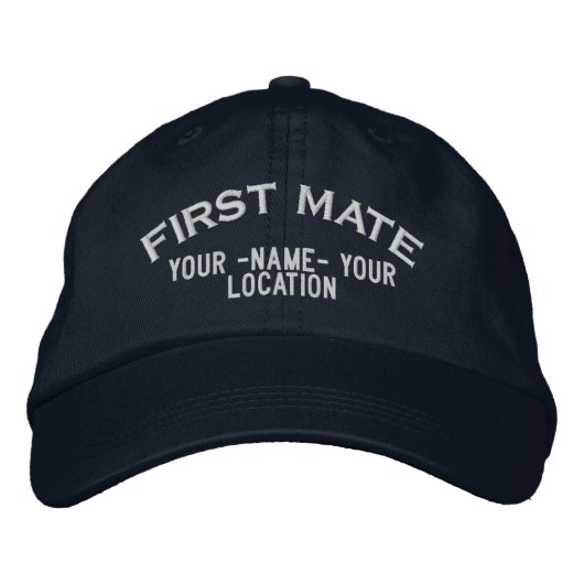 Personalisiert First Mate Nautical Style Hat Bestickte Kappe (Vorderseite)