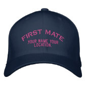 Personalisiert First Mate Nautical Style Hat Bestickte Kappe (Vorderseite)