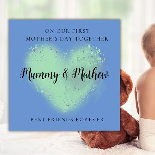 Personalisiert First Mother Day Best Friends Blue Feiertagskarte