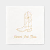 Personalisiert First Rodeo Birthday Gold Napkins Servietten Mit Folie (Vorderseite)