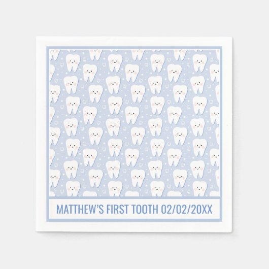 Personalisiert First Tooth Paper Napkin Serviette (Vorderseite)