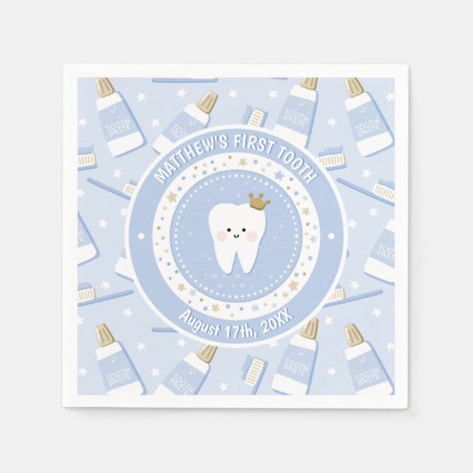 Personalisiert First Tooth Paper Napkin Serviette (Vorderseite)