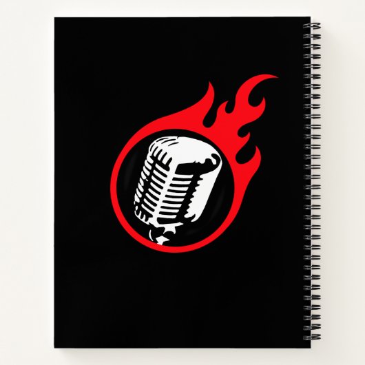 Personalisiert Flaming Mic Notizblock (Rückseite)