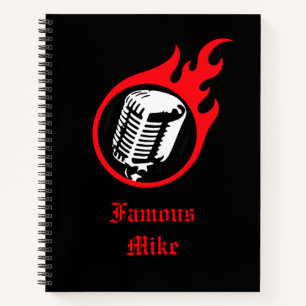 Personalisiert Flaming Mic Notizblock