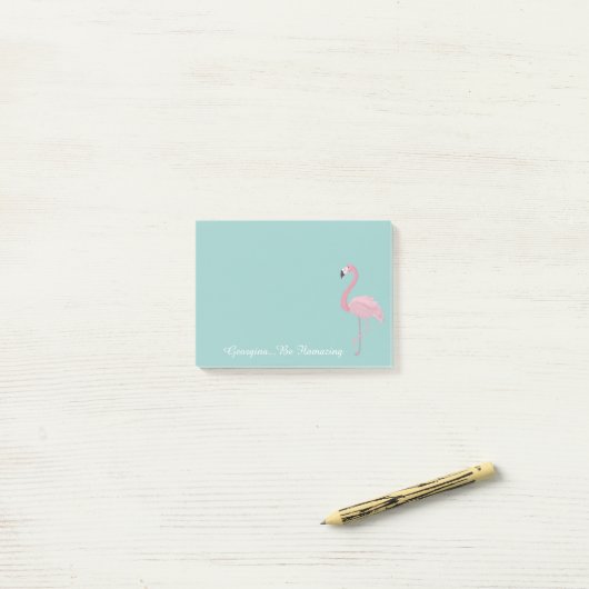 Personalisiert Flamingo | Fantastisch Post-it Klebezettel (Auf Schreibtisch)
