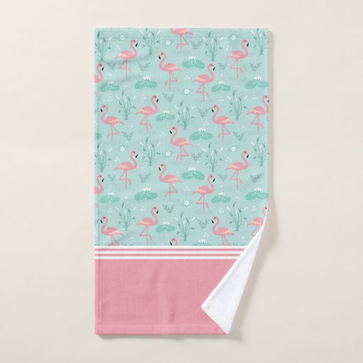 Personalisiert Flamingo Gift Monogram Badhandtuch Set (Handtuch)