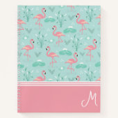 Personalisiert Flamingo Gift Monogram Notizblock (Vorderseite)
