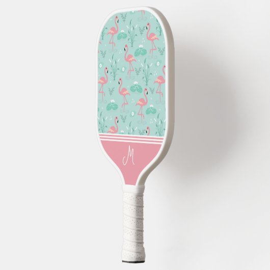 Personalisiert Flamingo Gift Monogram Pickleball Schläger (Links)