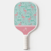 Personalisiert Flamingo Gift Monogram Pickleball Schläger (Vorderseite)