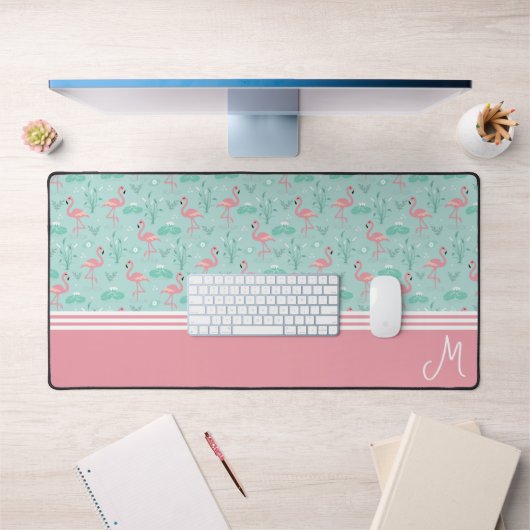 Personalisiert Flamingo Gift Monogram Schreibtischunterlage (Büro 1)