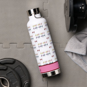 Personalisiert Flamingo Muster farbenfroh Trinkflasche