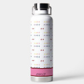 Personalisiert Flamingo Muster farbenfroh Trinkflasche (Rückseite)