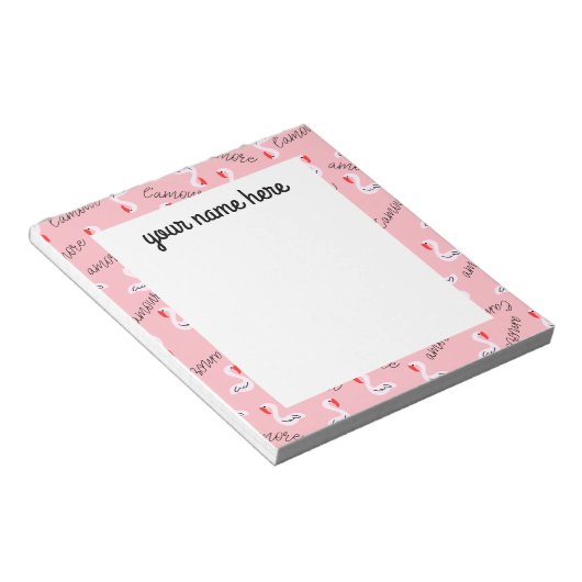 Personalisiert Flamingo Notepad Notizblock (angewinkelt)