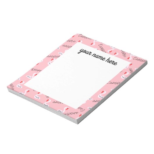 Personalisiert Flamingo Notepad Notizblock (Rotiert)